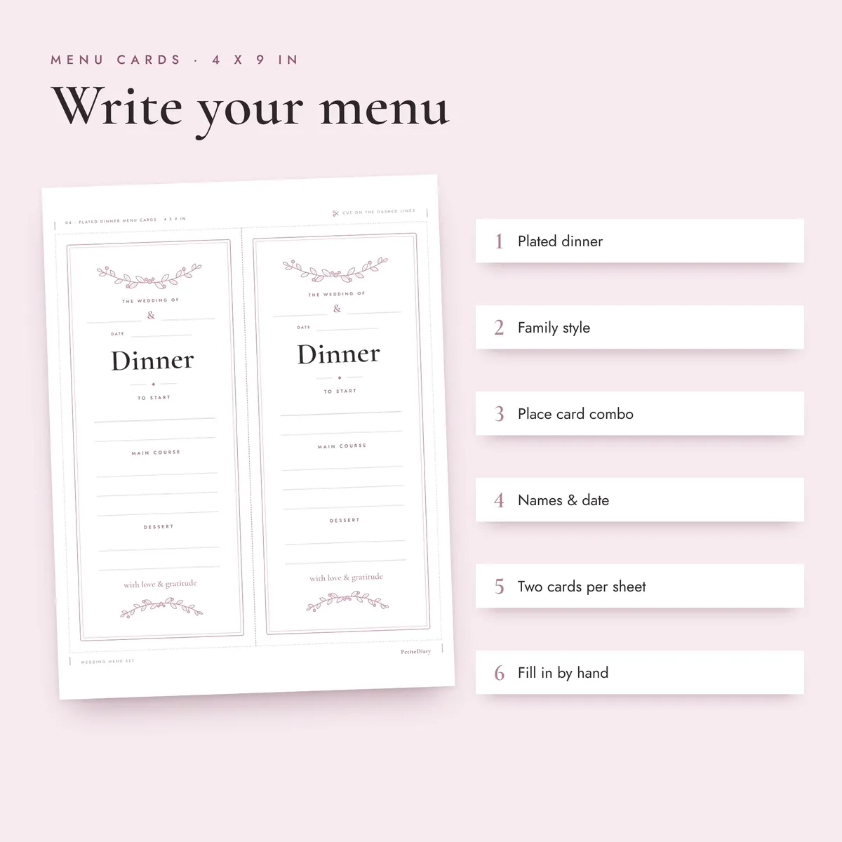 Menu for Wedding Reception, image 3