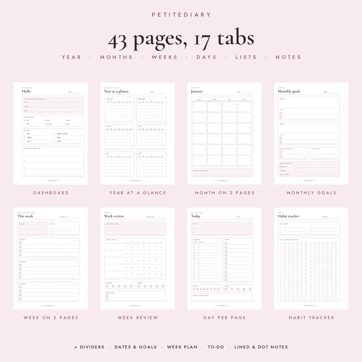Mini 6-Ring Planner Inserts, image 2