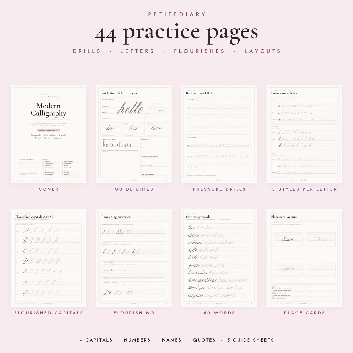 Modern Calligraphy Practice Sheets, image 2