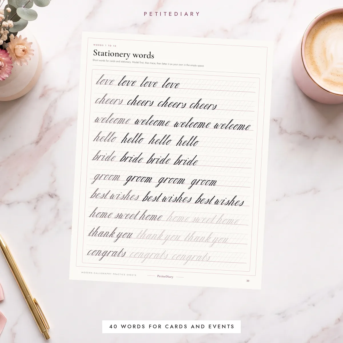 Modern Calligraphy Practice Sheets, image 3