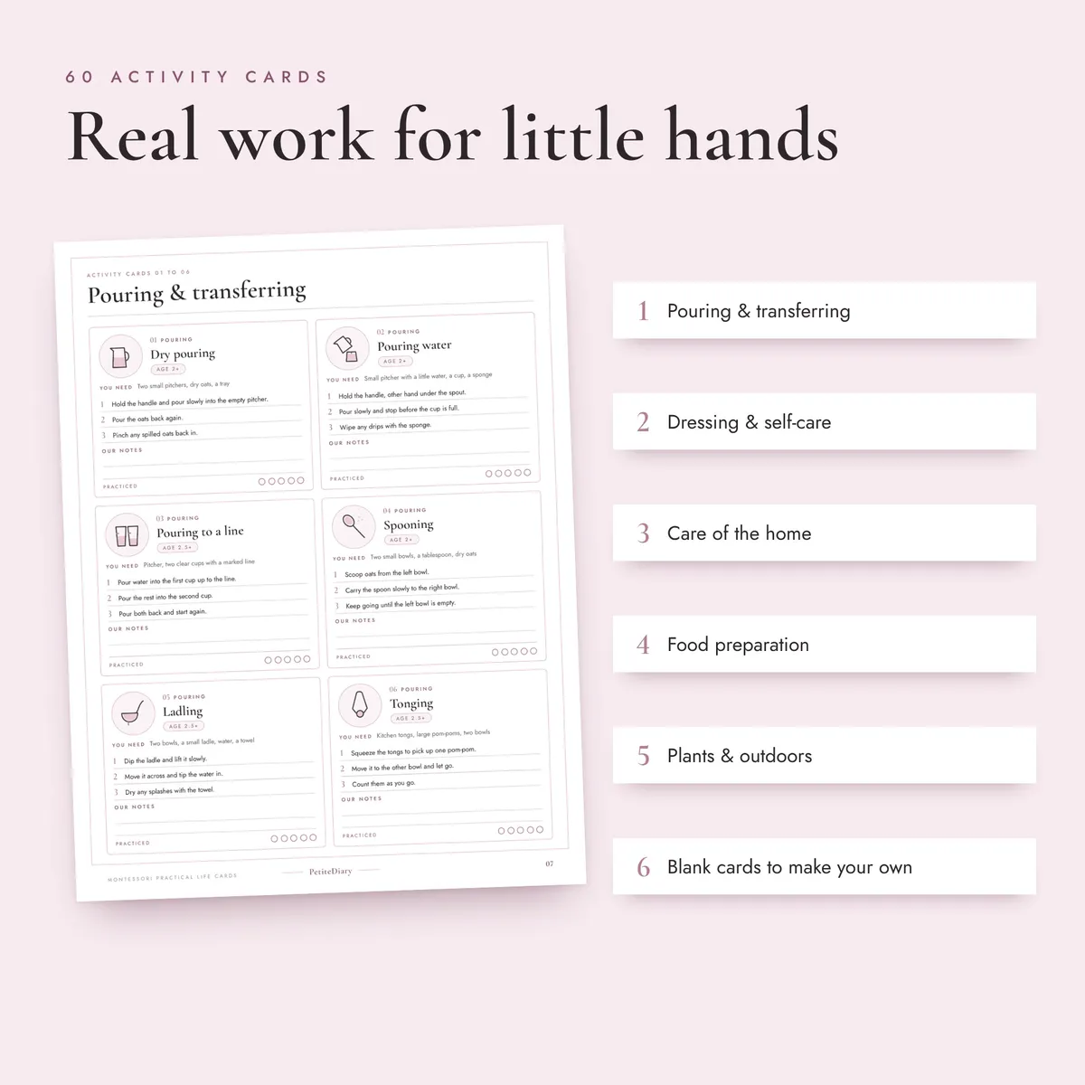 Montessori Practical Life Cards, image 3