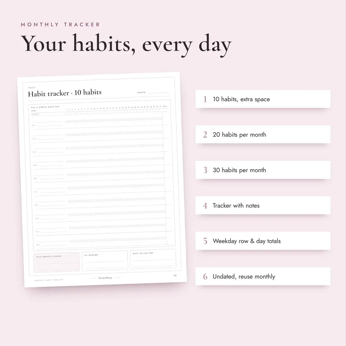 Monthly Habit Tracker, image 3