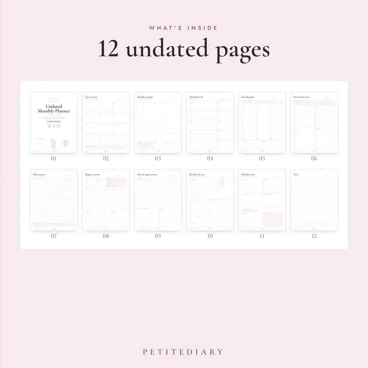 Monthly Planner Undated, image 2