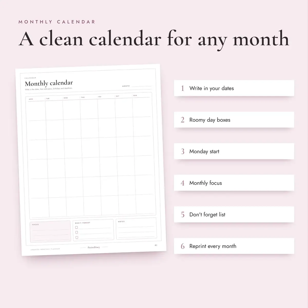 Monthly Planner Undated, image 3