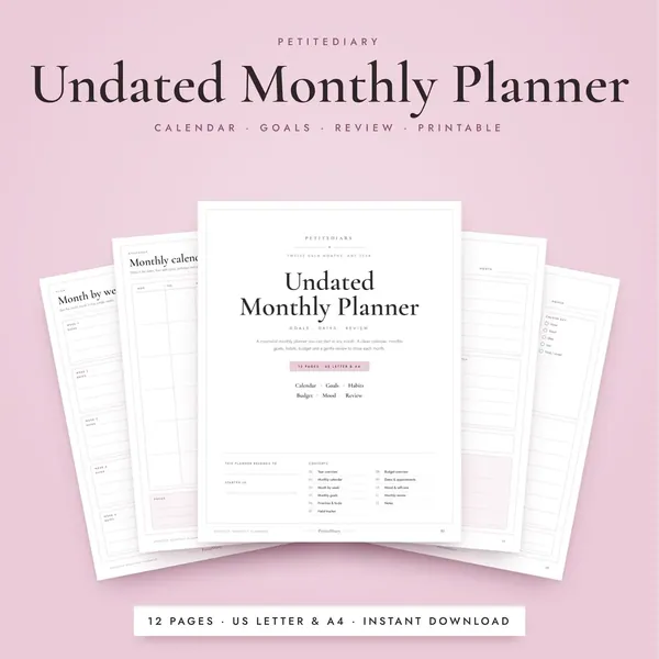 Monthly Planner Undated