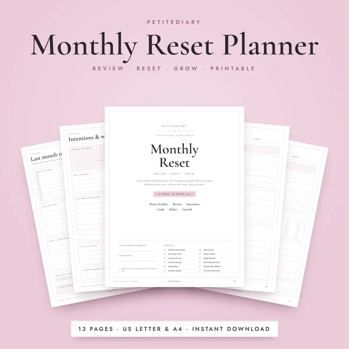 Monthly Reset Planner