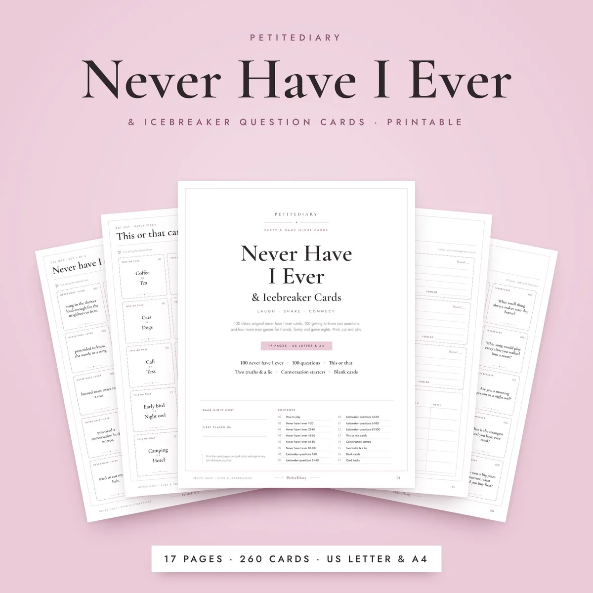 Never Have I Ever Cards