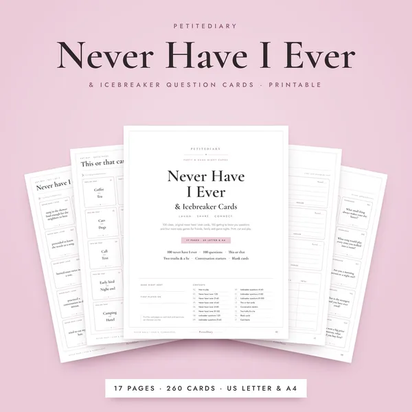 Never Have I Ever Cards