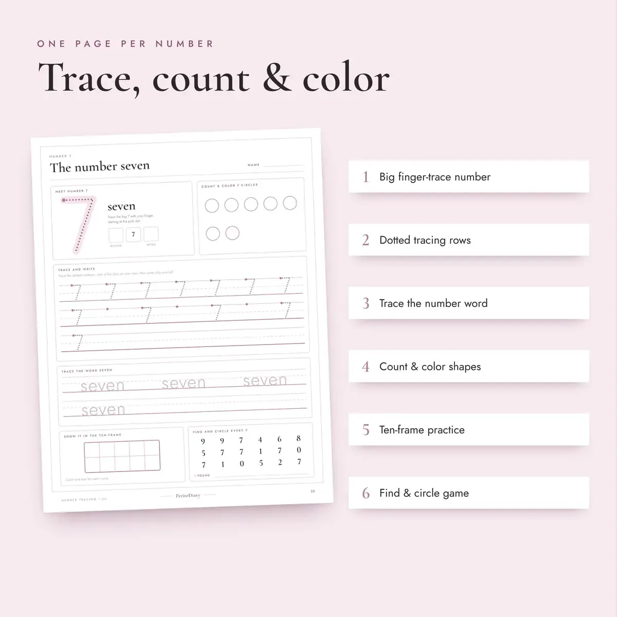 Number Tracing Worksheets 1 to 20, image 3