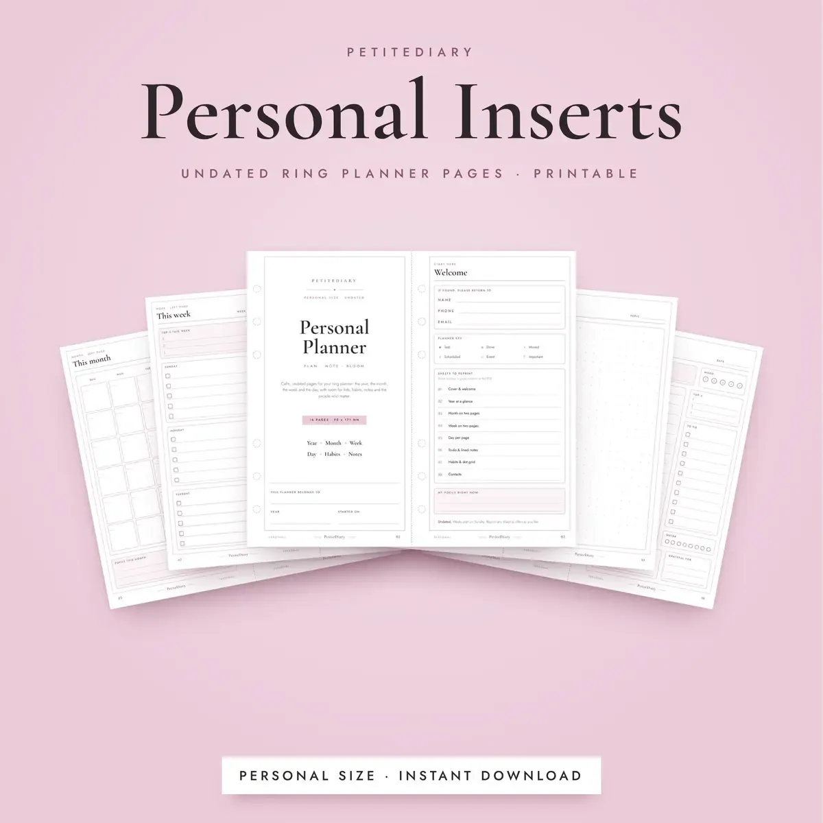 Personal Planner Inserts