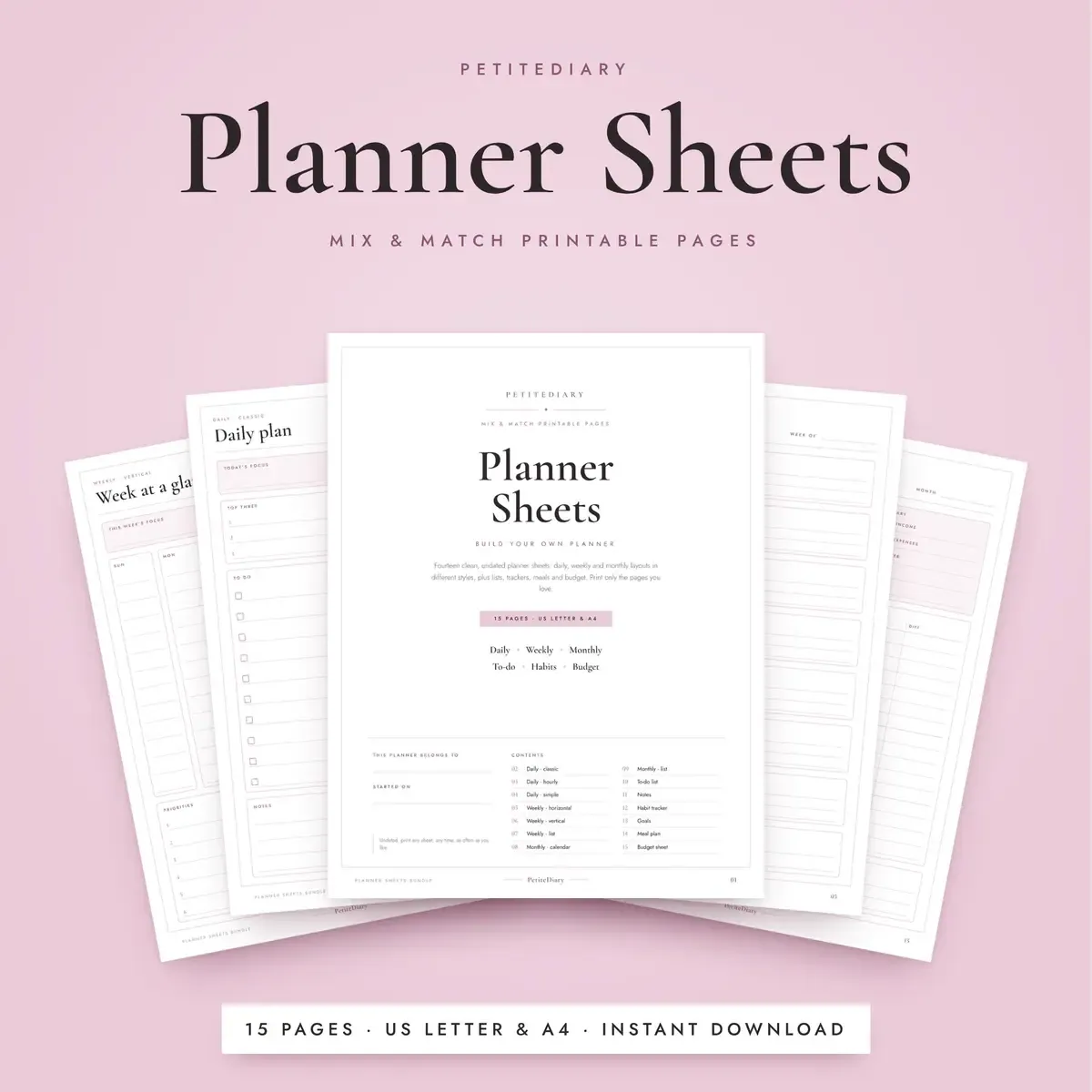 Planner Sheets Bundle