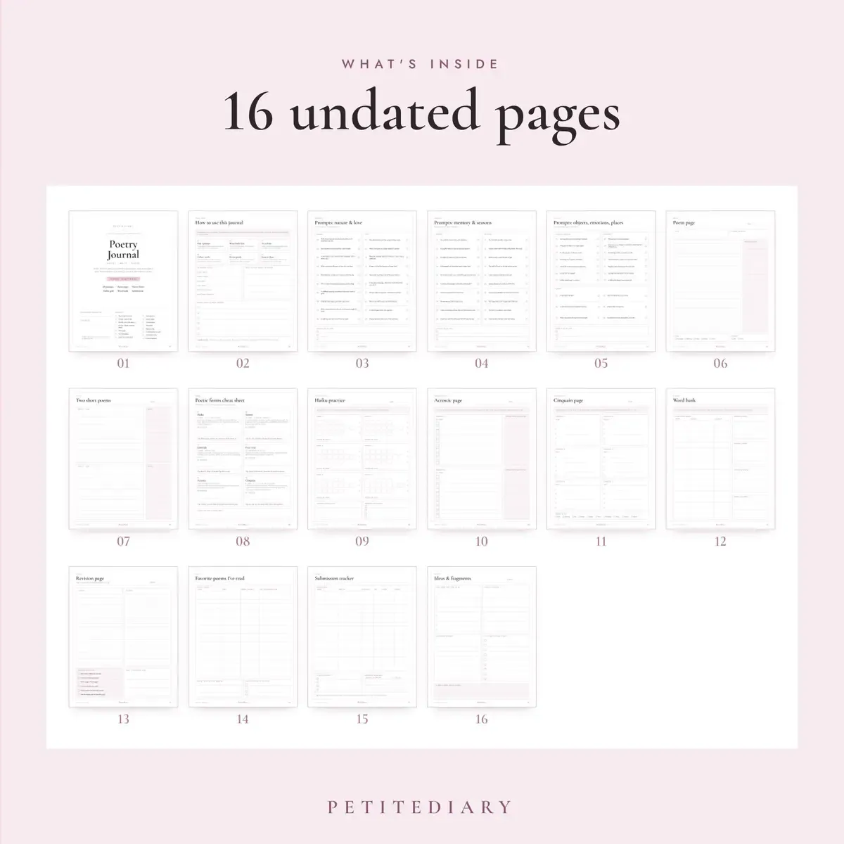 Poetry Journal with 60 Prompts, image 2