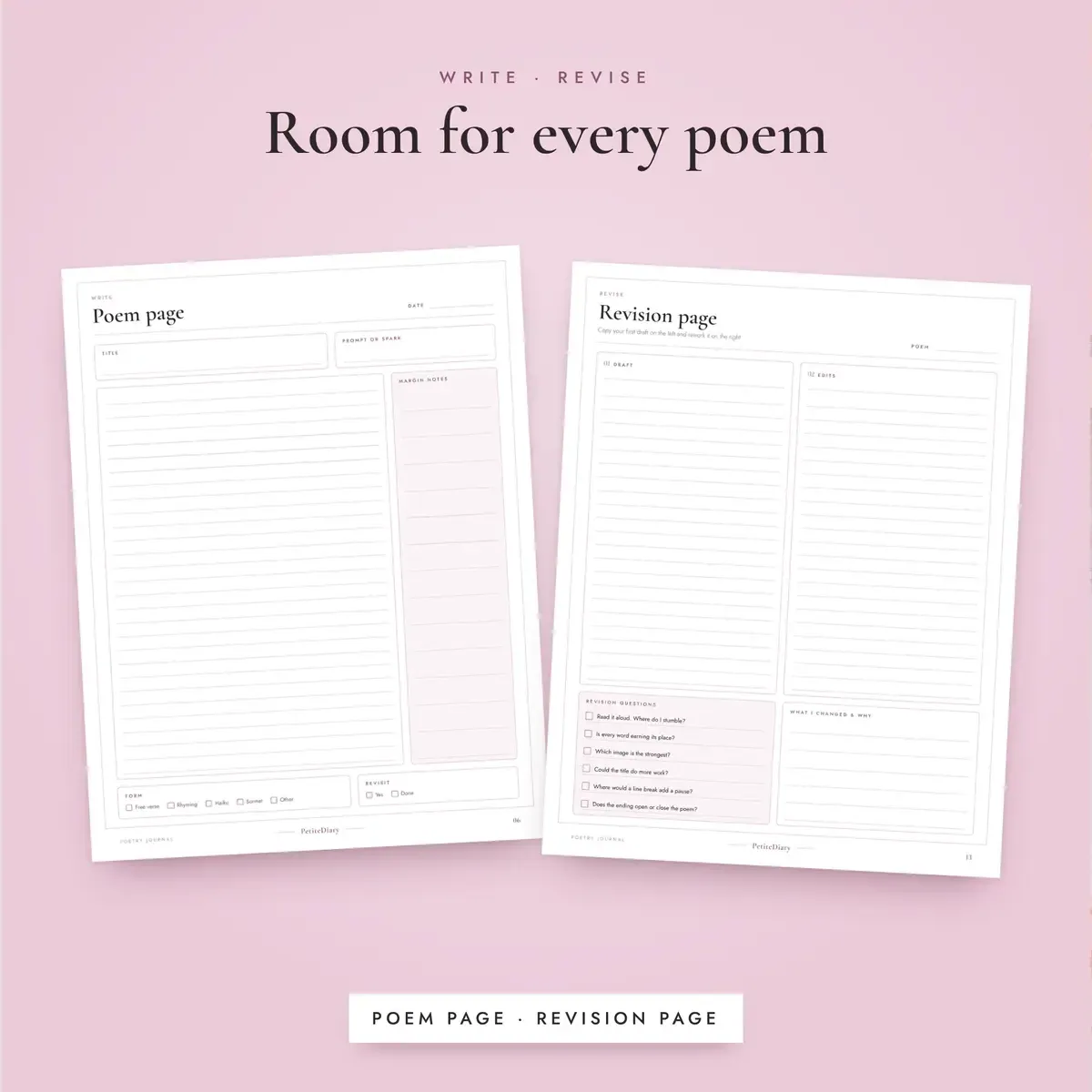 Poetry Journal with 60 Prompts, image 4