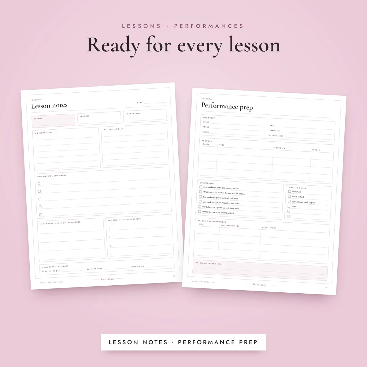 Practice Log for Music Lessons, image 4