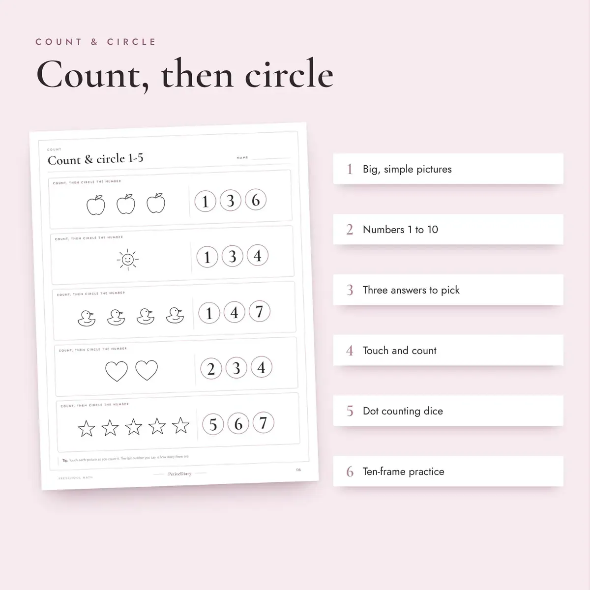 Preschool Math Worksheets, image 3