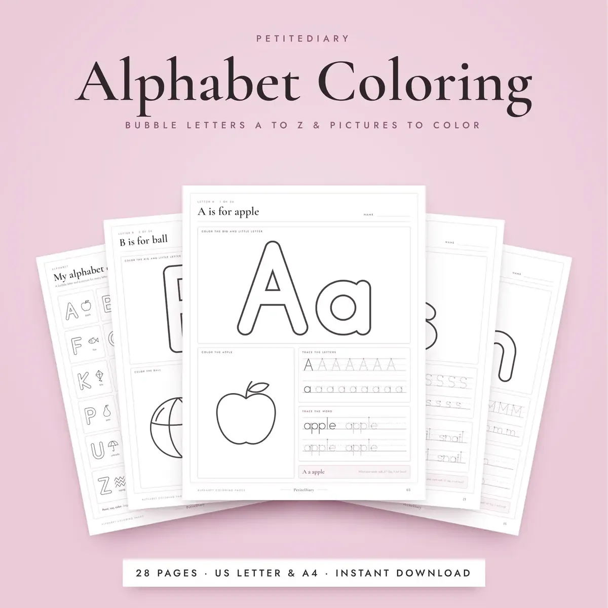 Alphabet Coloring Pages A to Z