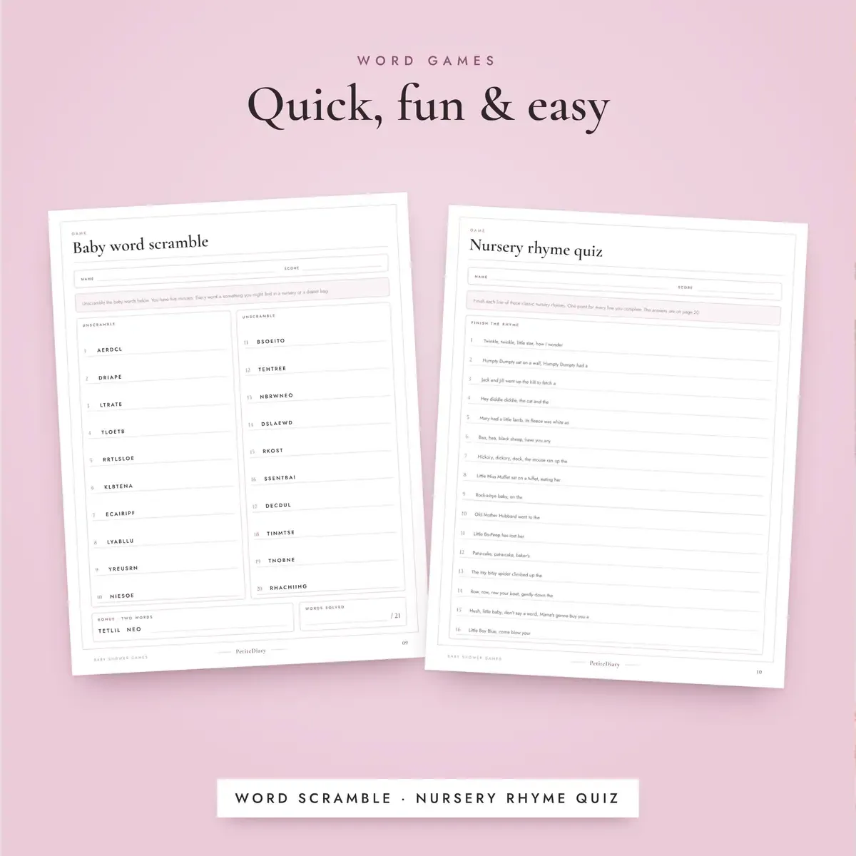 Baby Shower Games Bundle of 12, image 4