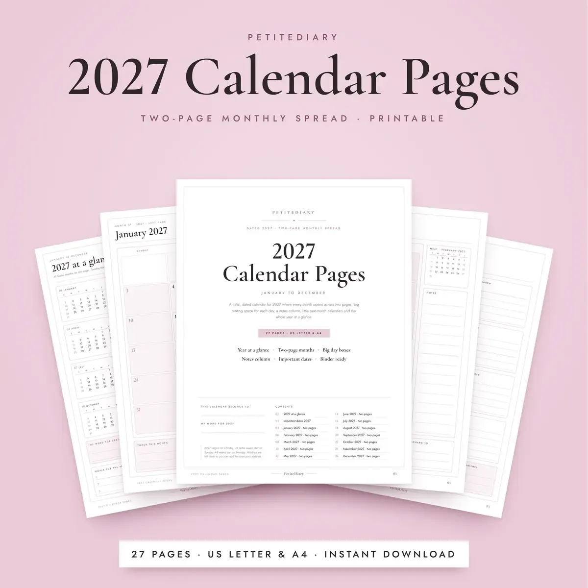 Calendar Pages 2027