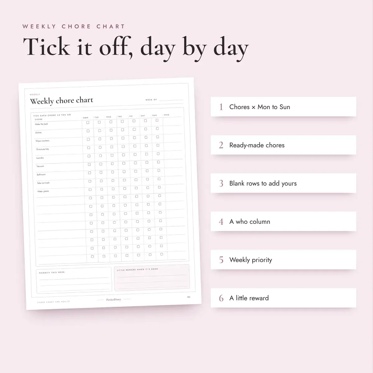 Chore Chart for Adults, image 3