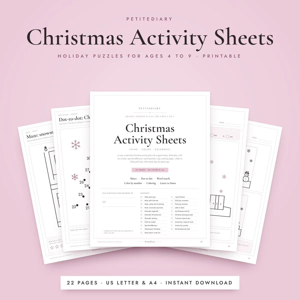 Christmas Activity Sheets for Kids