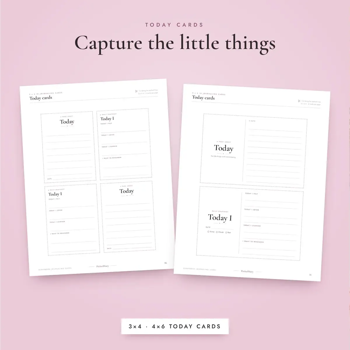 Journaling Cards 3x4 and 4x6 with Cut Lines, image 4