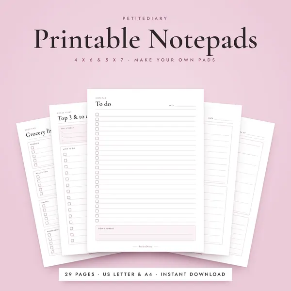 Printable Notepads