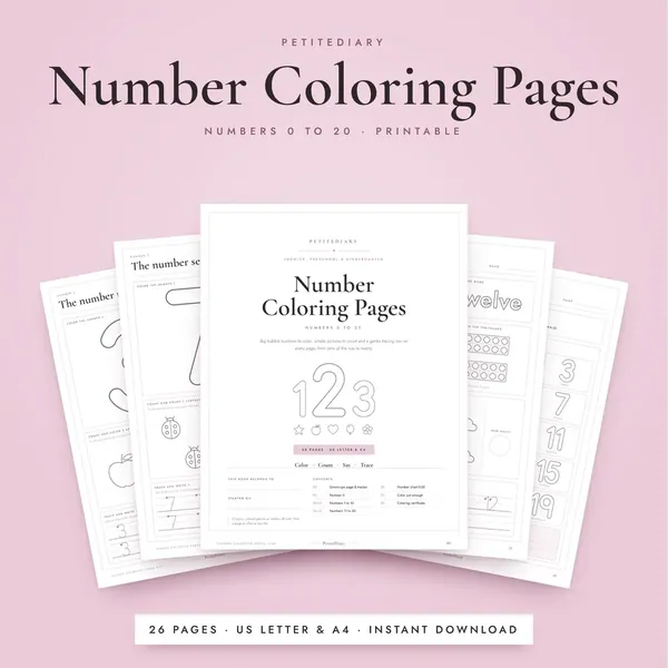 Number Coloring Pages 0-20