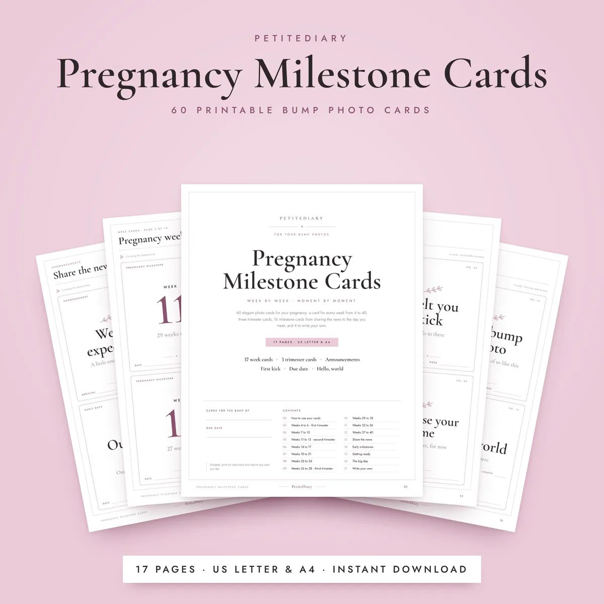 Pregnancy Milestone Cards