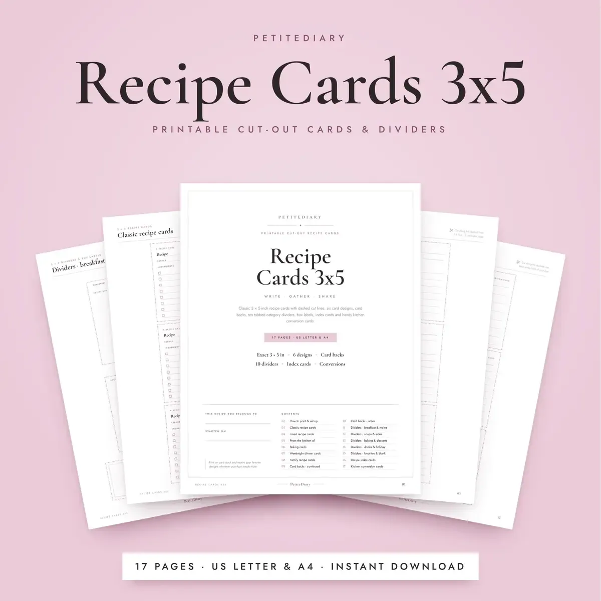 Recipe Cards 3x5