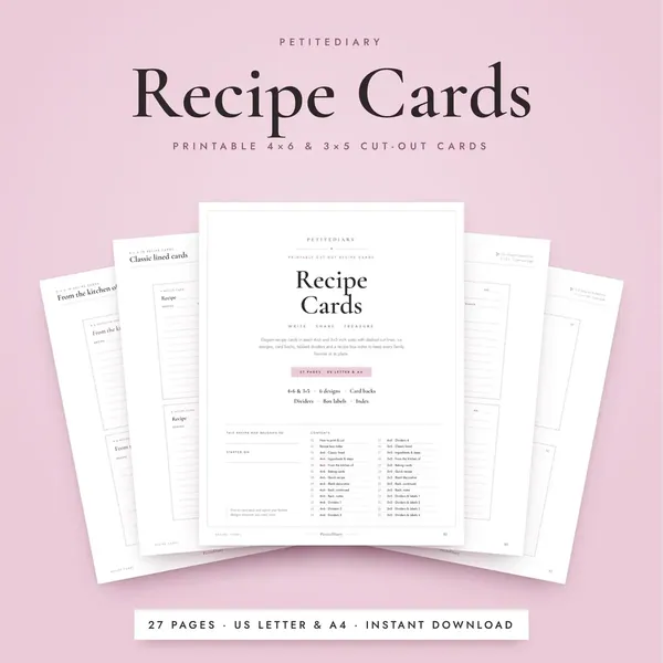 Recipe Cards 4x6 and 3x5