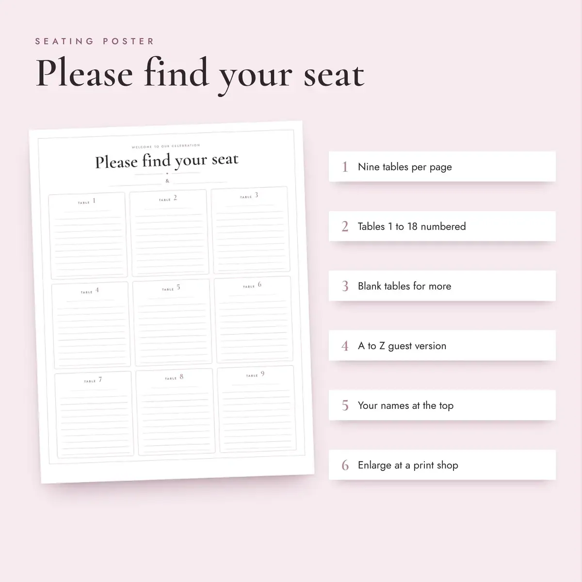 Seating Chart for Wedding Reception, image 3