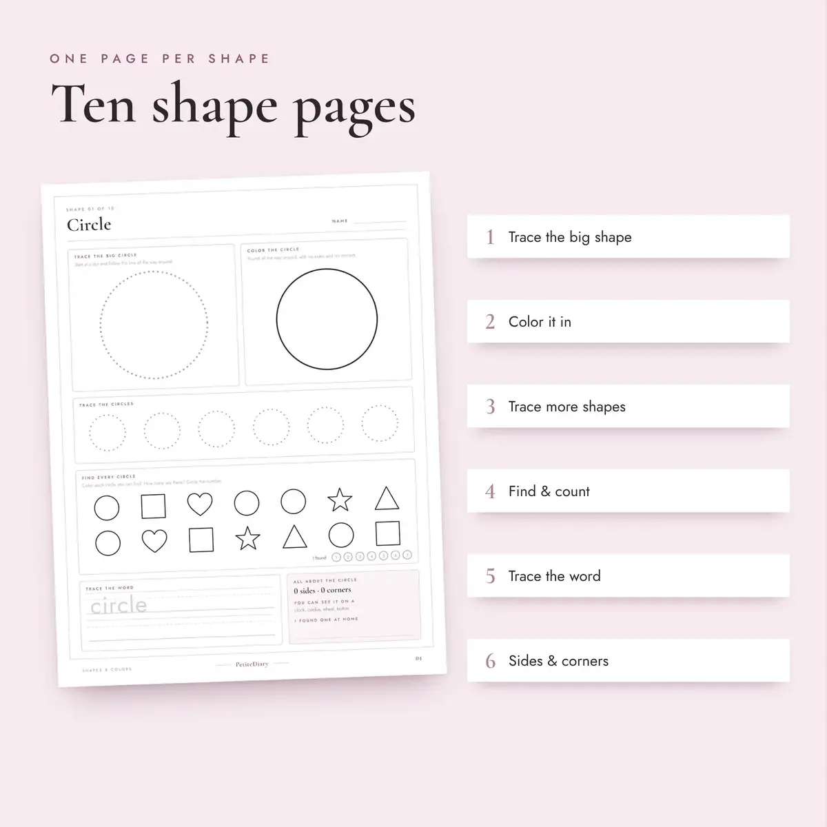 Shapes and Colors Worksheets for Preschool, image 3