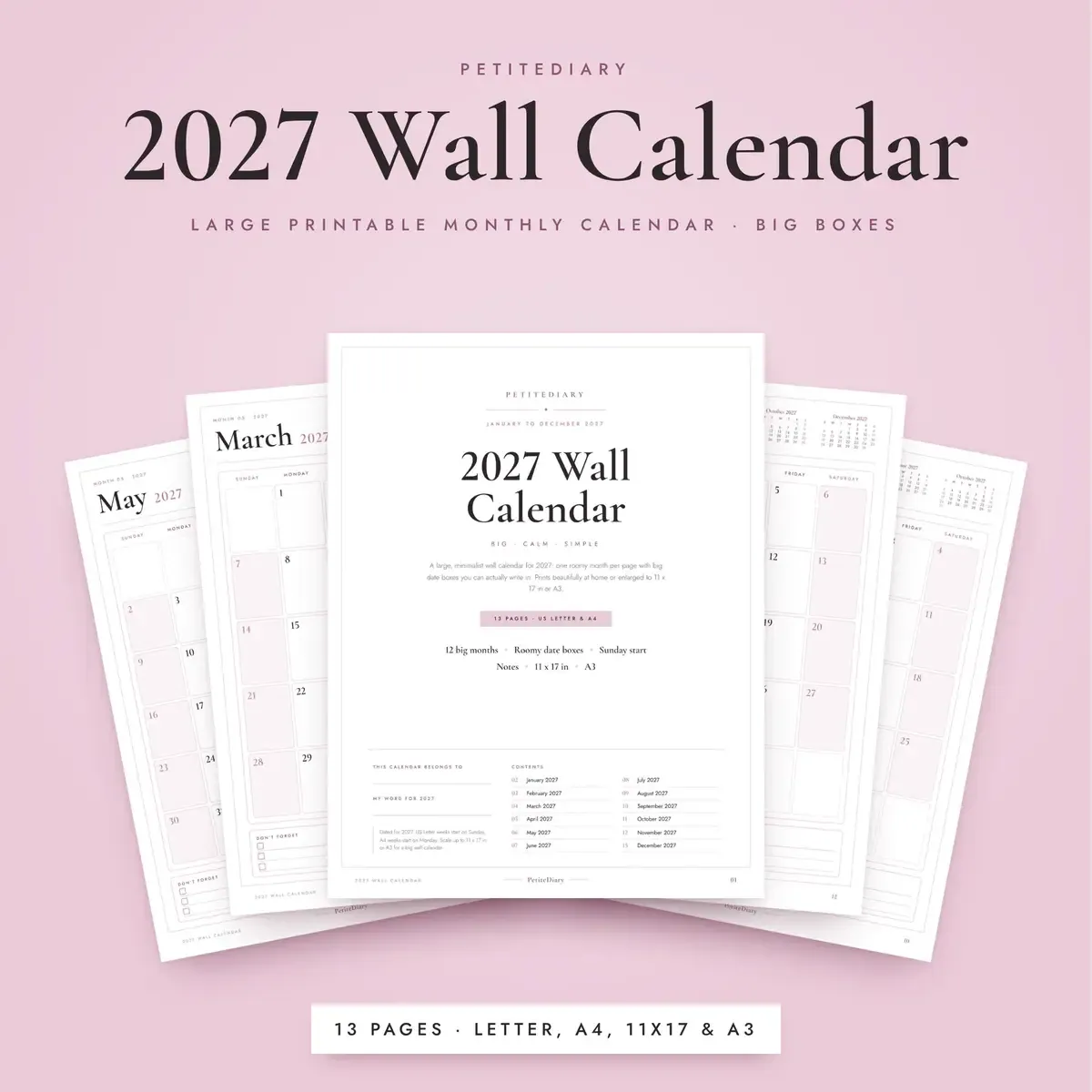 Wall Calendar 2027