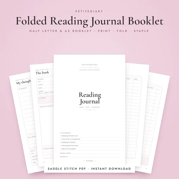 Folded Reading Journal Booklet