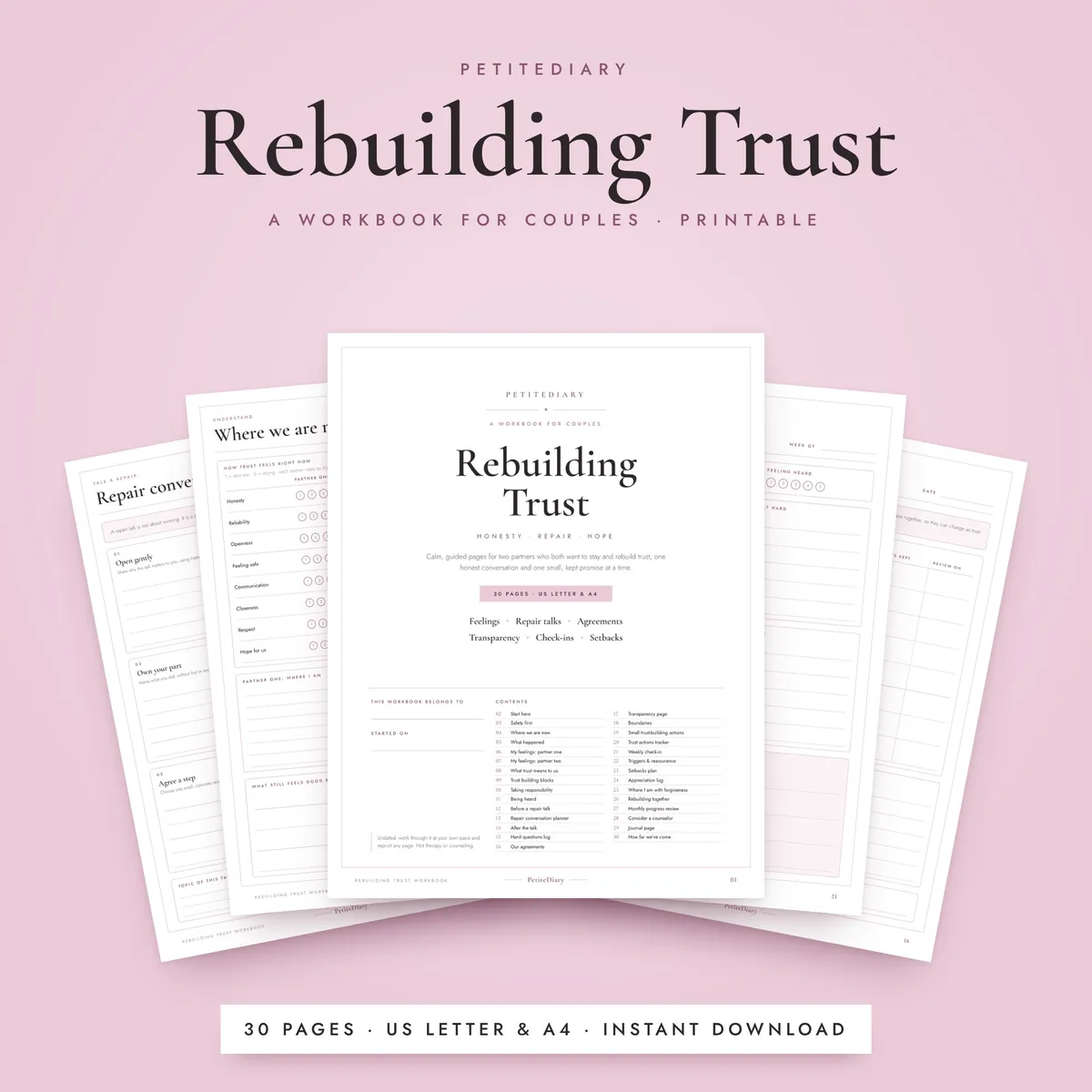 Rebuilding Trust Workbook for Couples