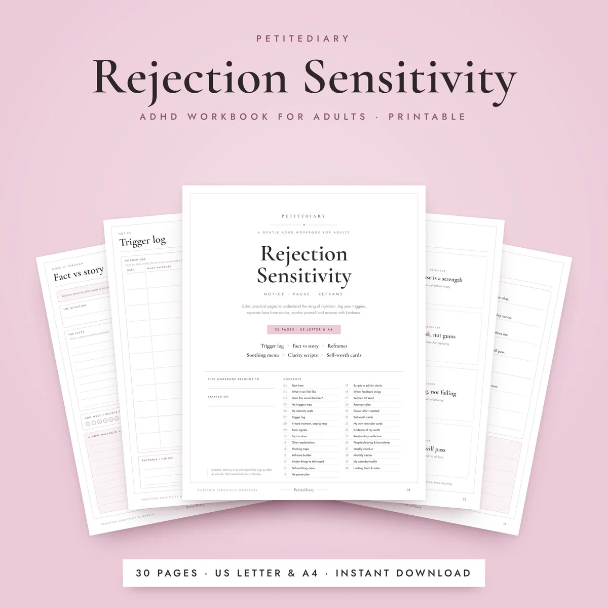 Rejection Sensitive Dysphoria Workbook for ADHD Adults