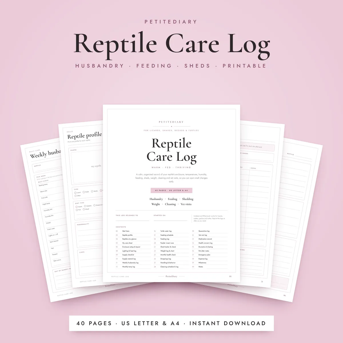 Reptile Care Log
