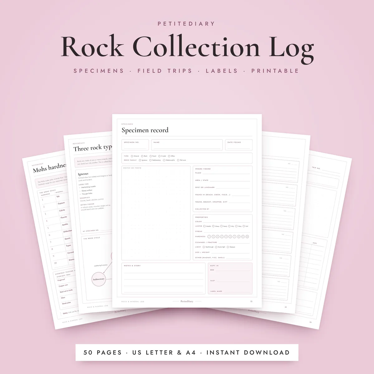 Rock & Mineral Collection Log
