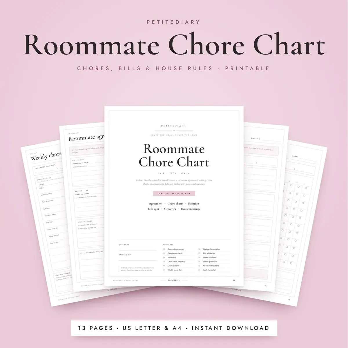 Roommate Chore Chart