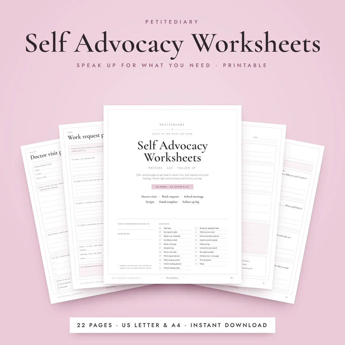 Self Advocacy Worksheets