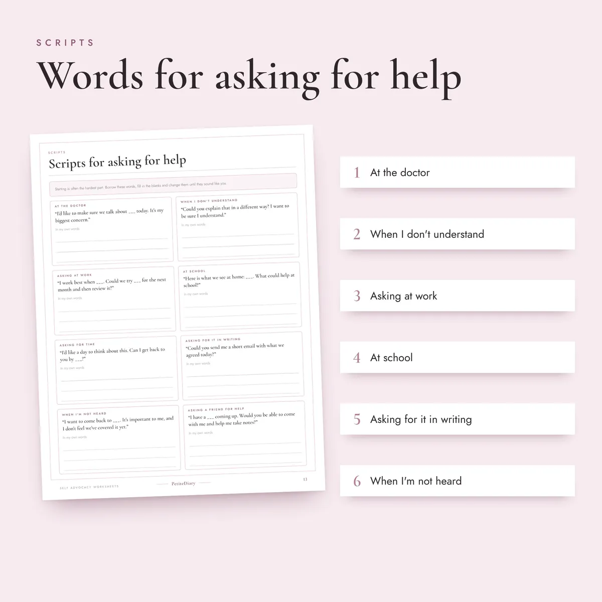 Self Advocacy Worksheets, image 3