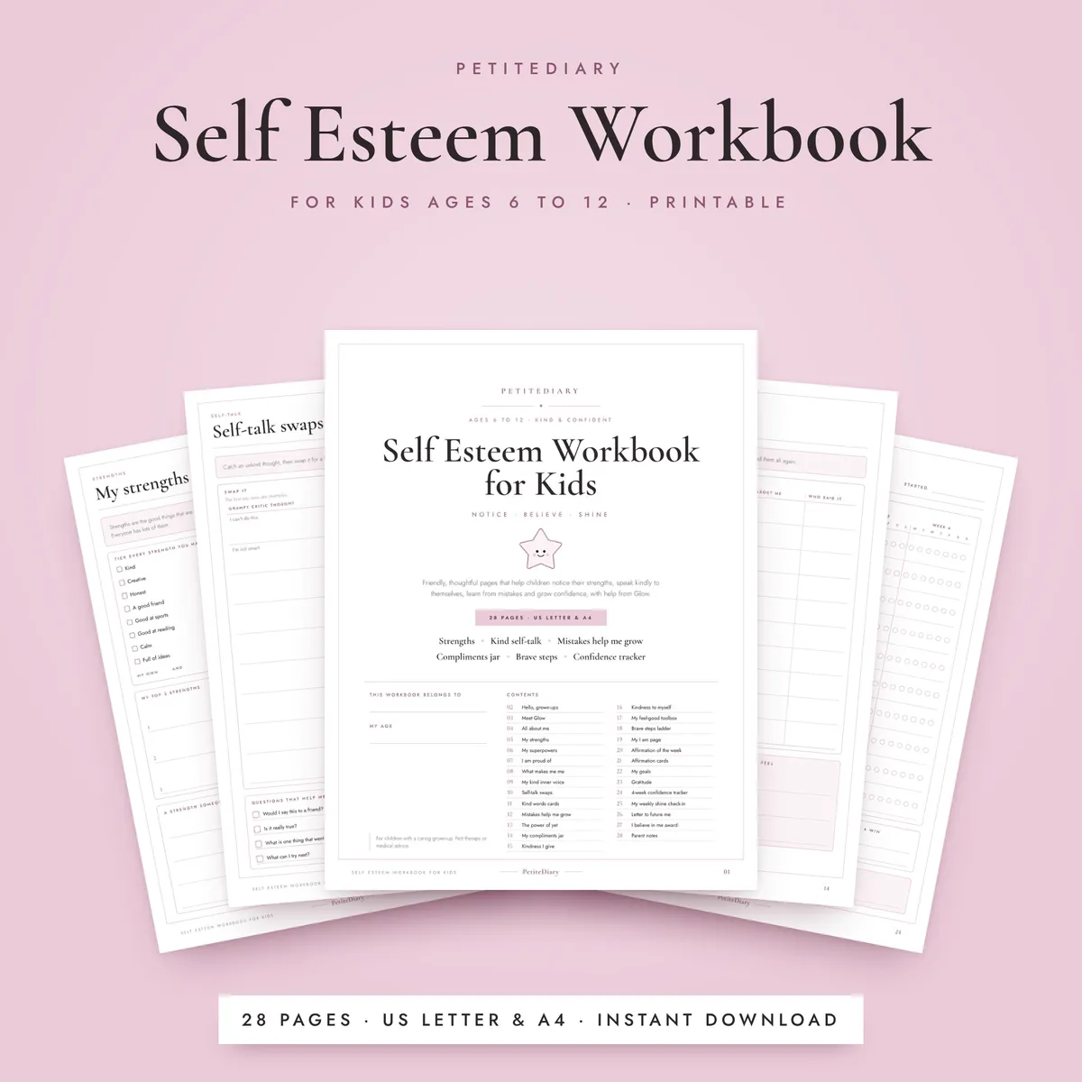 Self Esteem Workbook for Kids