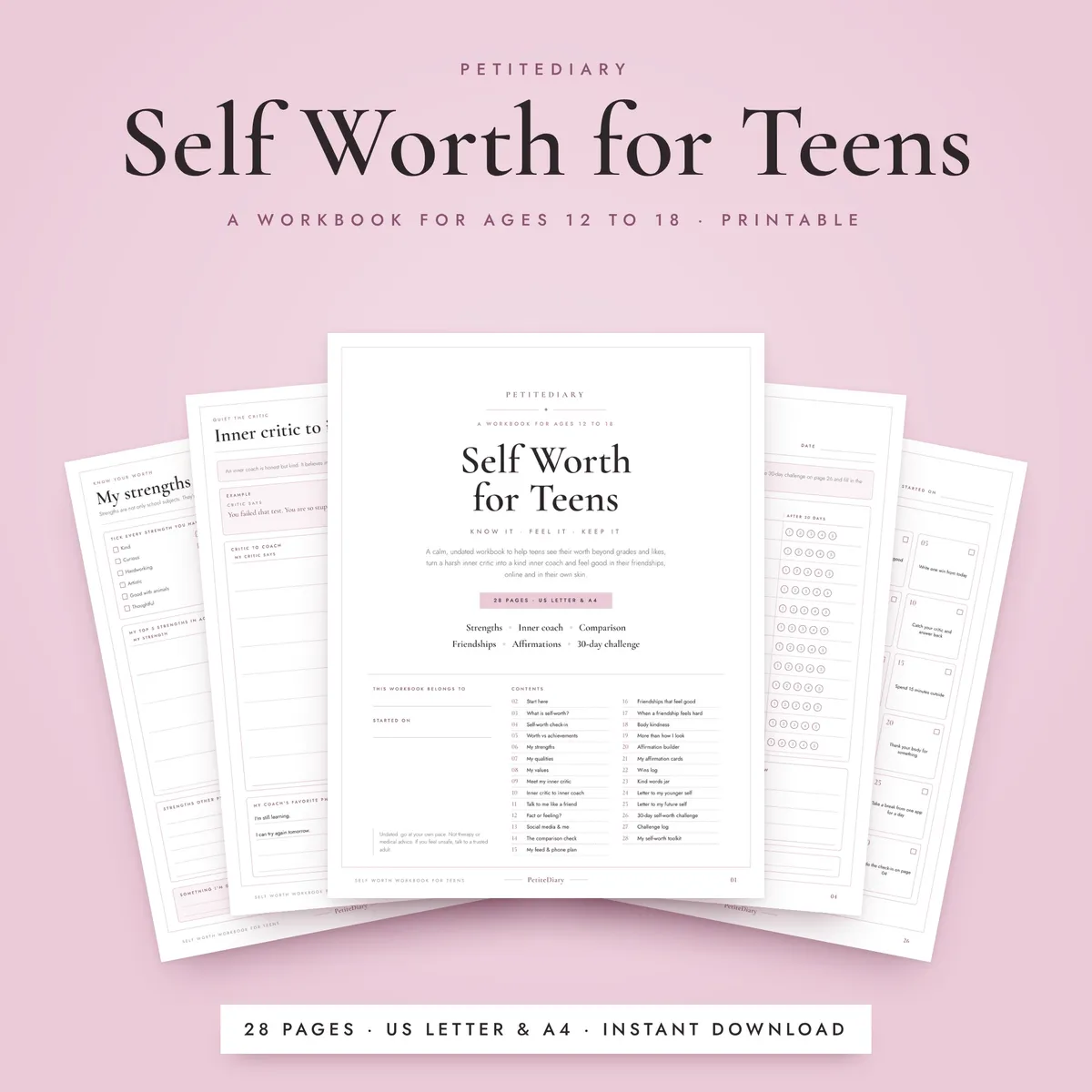 Self Esteem Workbook for Teens