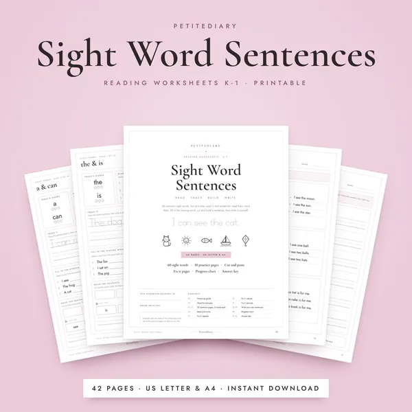 Sight Word Sentences Worksheets