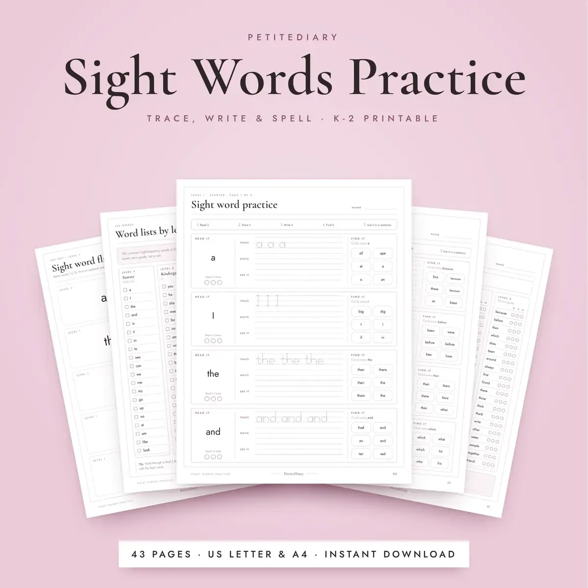 Sight Words for Kindergarten to 2nd Grade