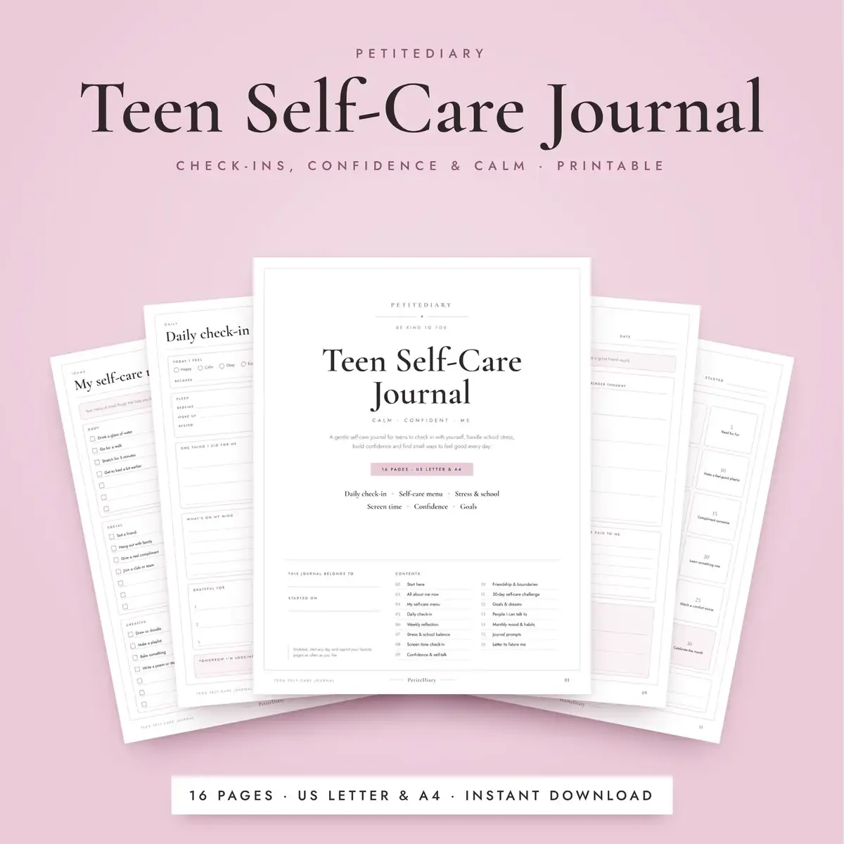 Teen Self Care Journal