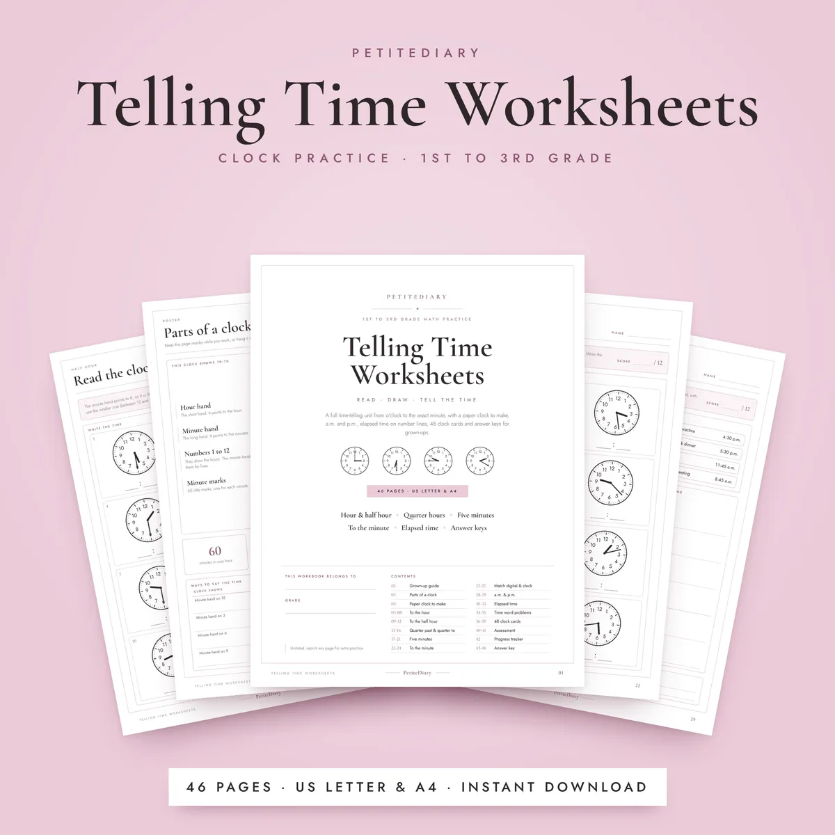 Telling Time Worksheets & Clock Cards