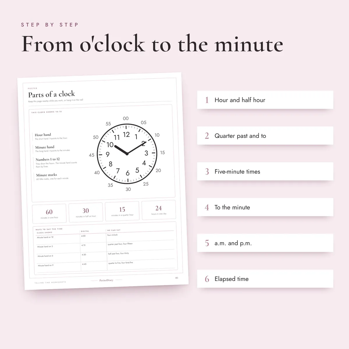 Telling Time Worksheets & Clock Cards, image 3