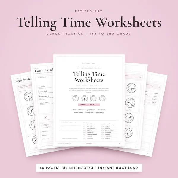 Telling Time Worksheets & Clock Cards