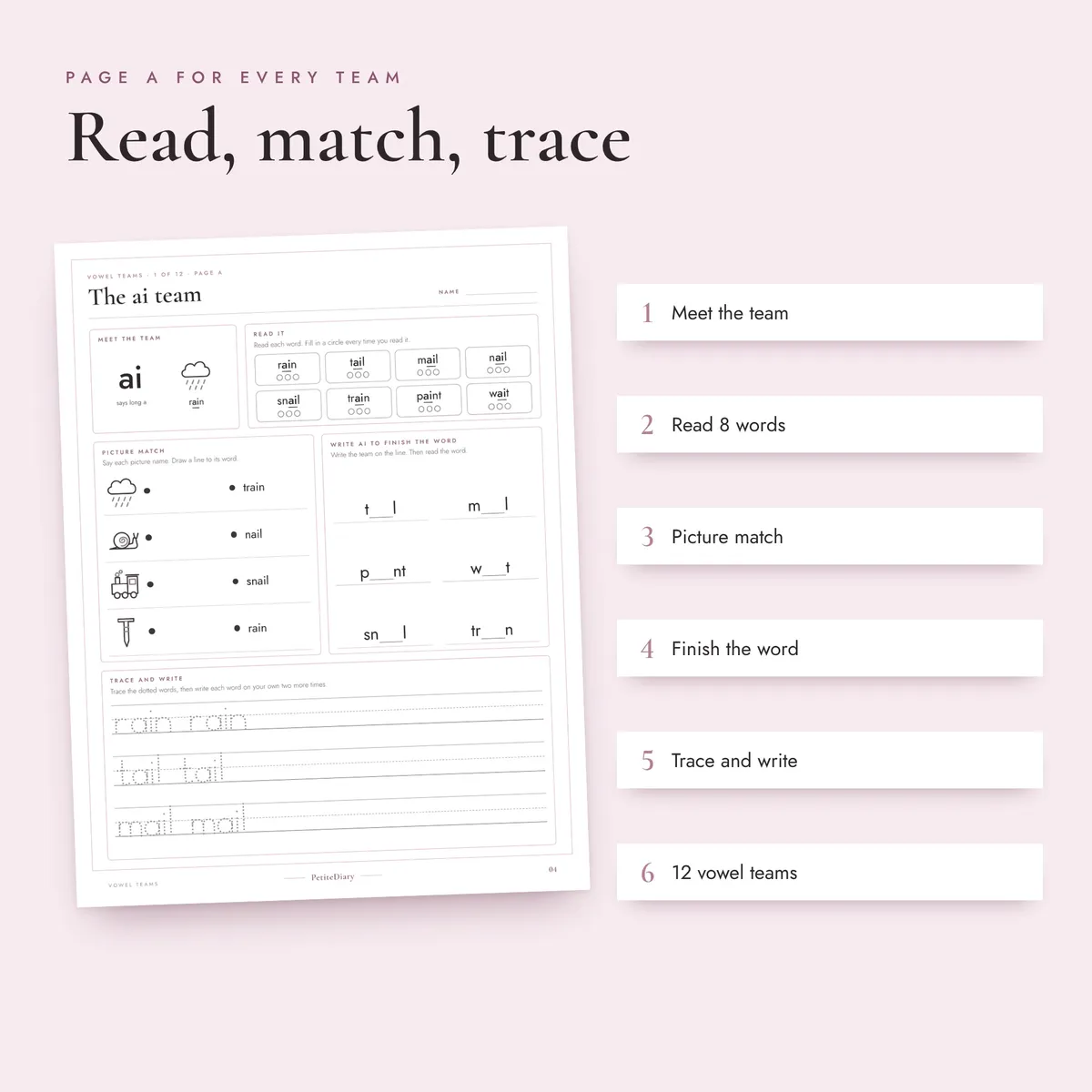 Vowel Teams Worksheets, image 3